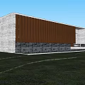 Modern Detached Villa Featuring White Stone Walls Large Glass Windows Wooden Deck And Mountain Backdrop