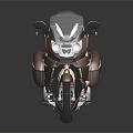 Elegant Red Touring Motorcycle With Windshield Black Leather Seats Glossy Body And Chrome Accents