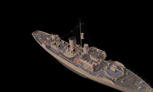 modern warship battleship destroyer 3d model