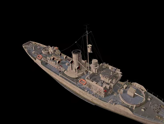 modern warship battleship destroyer 3d model