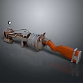 Mechanical Weapon With Industrial Style Metal Structure And Wooden Grip Design