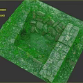 Rustic Stone Entrance Gate Surrounded by Green Moss and Natural Stone Pathway