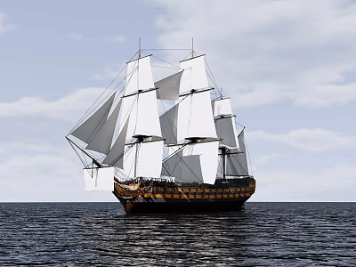 modern sailing ship sailing ship 3d model