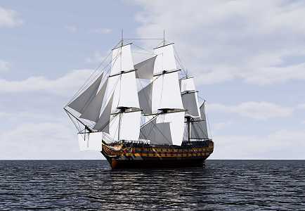 modern sailing ship sailing ship 3d model