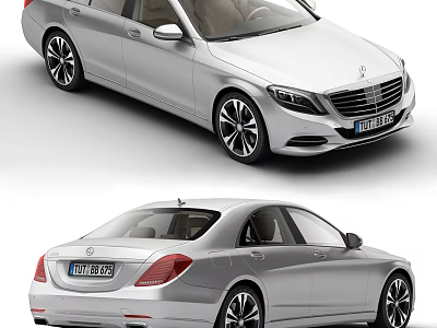 Modern Silver Luxury Sedan With Sleek Exterior Chrome Grille Alloy Wheels And Elegant Profile 3d model