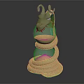 Snake Shaped Dragon Head Decorative Ornament Set With Hourglass Glass Globes Orange Sand Woven Base