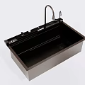 Matte Black Single Bowl Kitchen Sink with Faucet and Sprayer Accessory