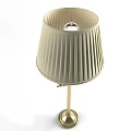 Elegant Modern Table Lamp With Beige Pleated Shade And Gold Base 3d model