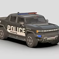 Modern Police Pickup Truck With Emergency Lights And Law Enforcement Features