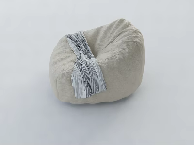 Comfortable Beige Lazy Sofa With Soft Fabric And Striped Pattern Design 3d model