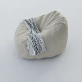 Comfortable Beige Lazy Sofa With Soft Fabric And Striped Pattern Design