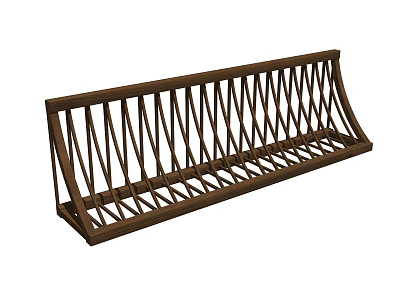 Brown Decorative Fence With Vertical Slats For Outdoor Garden Decoration 3d model