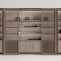 New Chinese-style Storage Cabinet Bookshelf 3d model