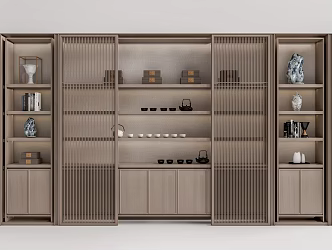 New Chinese-style Storage Cabinet Bookshelf 3d model