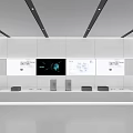 Technology Exhibition Hall With Modern Digital Screens And Interactive Display Exhibits
