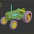Classic Green Toy Tractor With Yellow Seat And Large Gray Wheels