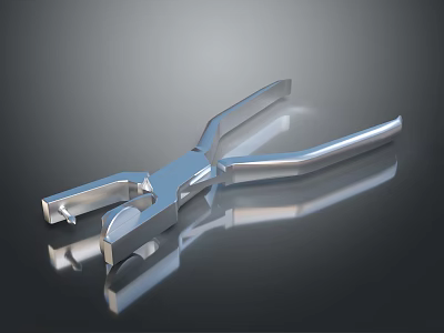 Durable Shiny Stainless Steel Pliers As Professional Hardware Tool With Reflective Surface 3d model