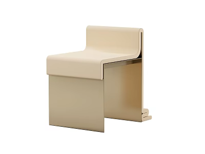 Minimalist Beige Lounge Chair With Soft Upholstery And Modern Geometric Structure 3d model