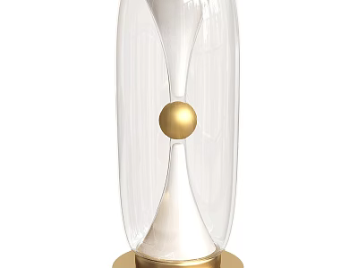 Elegant Modern Table Lamp With Transparent Glass Design Golden Sphere And Golden Base 3d model