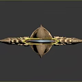 Decorative Fantasy Sword With Glowing Blue Tip Golden Blade And Intricate Hilt Design