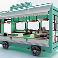 Teal Mobile Food Cart with SWADESIGN Signboard Awning and Serving Window