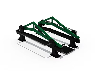 Sturdy Green And Black Fitness Parallel Bars For Strength Training Workouts 3d model
