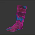 Traditional Embroidered Boots in Green Orange Red with Ornate Patterns for Daily Wear