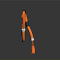 Orange Durable Industrial Flexible Hose With Black Clamps And Orange End Connectors