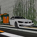 Baffalo Food Cart With Green Vines On Brick Wall And White Car