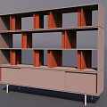Modern Sideboard With Open Shelves Cabinet Storage Light Dark Tones And Slim Legs Design