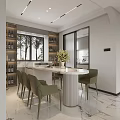 Modern Living Dining Area Interior With Floor to Ceiling Windows TV Wall and Natural View