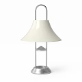 Outdoor Lamps With Bell Shaped Shades In White Red Silver And Metal Bases