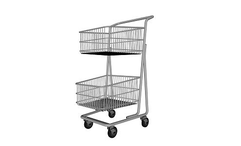 Modern shopping cart trolley shopping basket supermarket shopping cart bowl rack 3d model