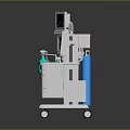 Medical Anesthesia Monitoring Equipment With Multiple Displays Control Panel Green Breathing Bag And Mobile Cart