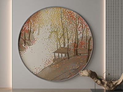 New Chinese Round Frame Painting Decorative Painting model