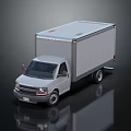 Gray Box Van Cargo Vehicle With Delivery Truck Design And Reflective Surface