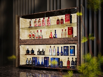 High-grade liquor Maotai liquor bottle high-grade liquor cabinet liquor 3d model