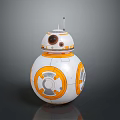 BB-8 Robot Character With White And Orange Spherical Design And Dome Head
