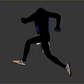 Men's Running Sportswear Blue Zip Up Jacket White Athletic Pants Black Gloves And Sports Shoes