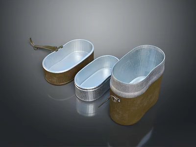 Aluminum Food Storage Containers With Lids In Various Sizes And Practical Design 3d model