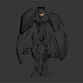 Smart Black Futuristic Robot Featuring Winged Armored Mechanical Structure Design 3d model