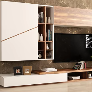 Modern TV Background Cabinet 3d model
