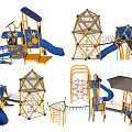 Children's Amusement Equipment Climbing Net Climbing Net No Power Facilities Outdoor Toy Slide 3d model