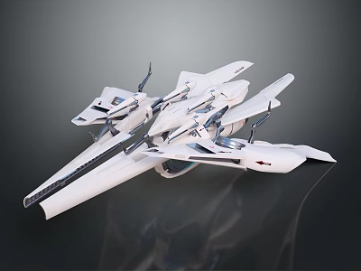 Futuristic White Spacecraft With Advanced Sleek Aerodynamic Structure And Mechanical Components 3d model