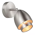 Modern Brushed Silver Egg Shaped Wall Sconce With Round Base And Warm Light 3d model