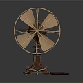 Vintage Brass Table Fan With Ornate Base And Metal Blades