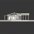 Wooden House Construction Frame Structure With Roof Truss And Windows On Green Grass