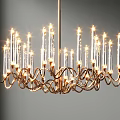 Elegant Modern Chandelier With Crystal Tubes Gold Metal Frame And Bright Lighting
