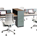 Modern office desk and chair office desk and chair combination 3d model