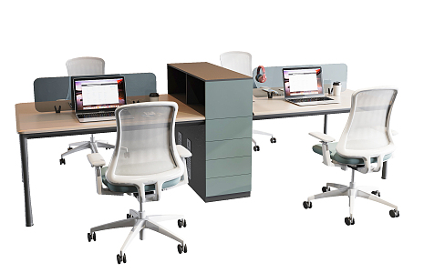 Modern office desk and chair office desk and chair combination 3d model